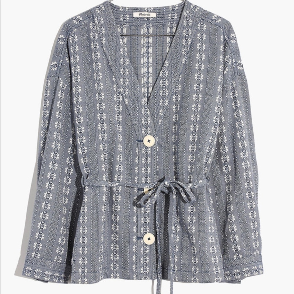 Madewell ✨NWTs✨Blue & White Floral Kimono Jacket